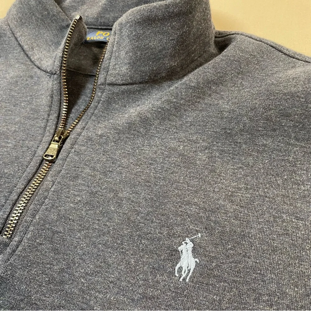 Polo Ralph Lauren Quarter Zip Cotton-Blend Pullover Sweater - Mens XXL